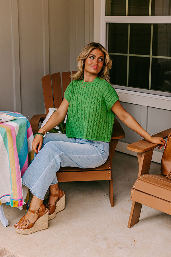 Premium Kelly Green Knit Top - Meet Your Destiny