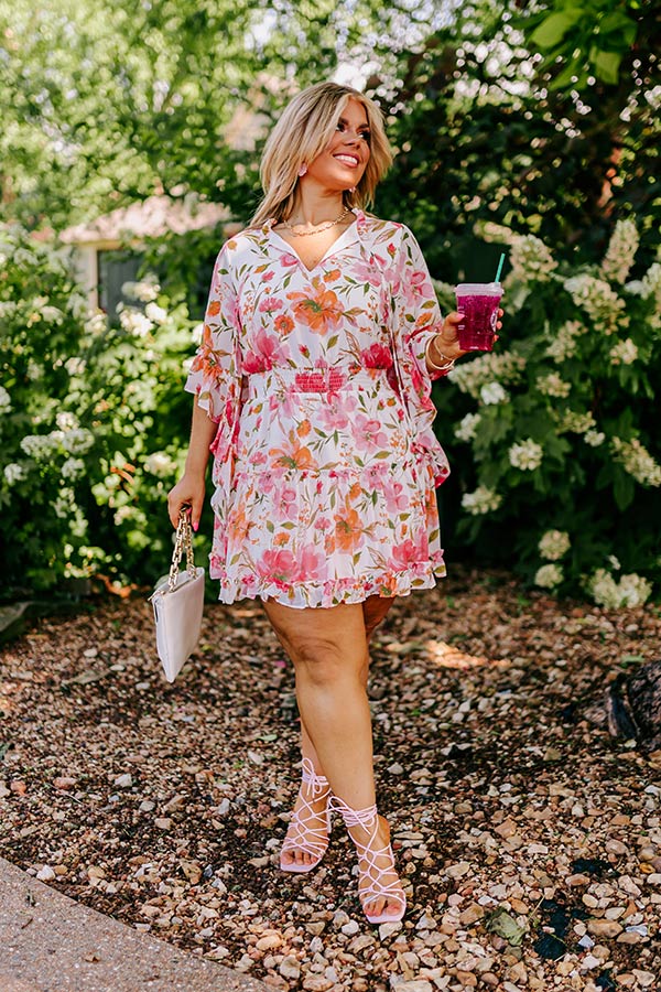 Ultimate Ivory Curves Floral Chiffon Dress