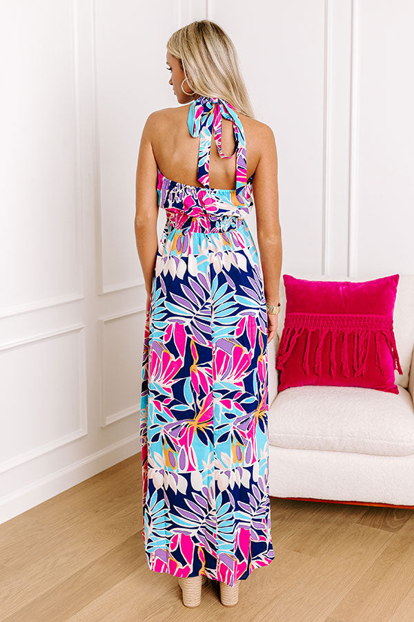 Premium Palm Oasis Halter Maxi Dress - Ultimate Summer Style