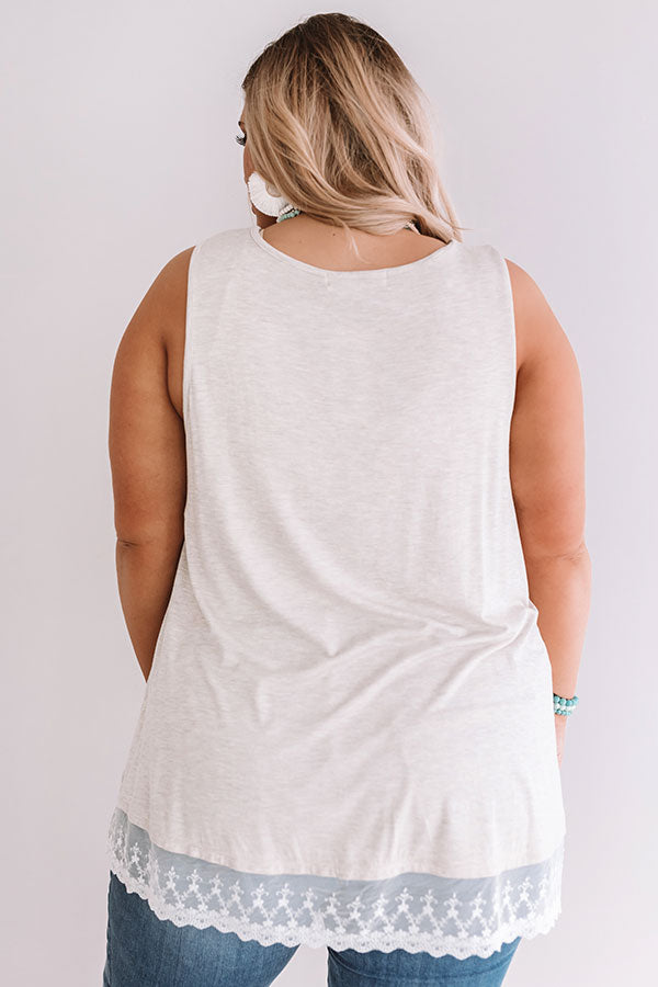 Premium Athens Lace-Hem Shift Tank - Birch Curves Collection