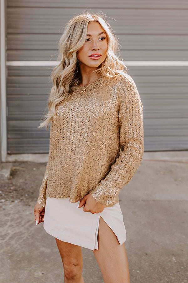 Premium Golden Glow Metallic Knit Sweater