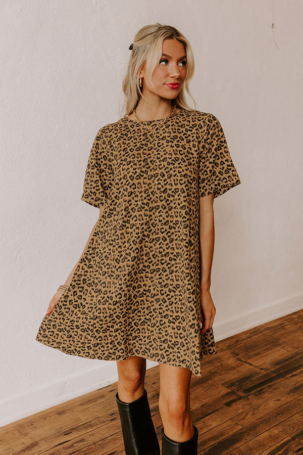 Ultimate Leopard Print Denim Mini Dress - Chic & Confident