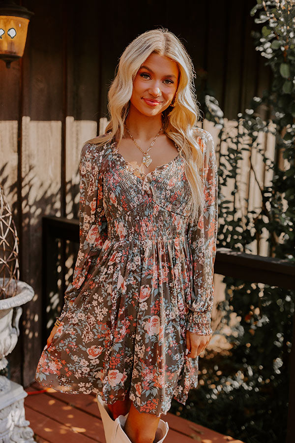 Ultimate Soho Style Floral Mesh Mini Dress