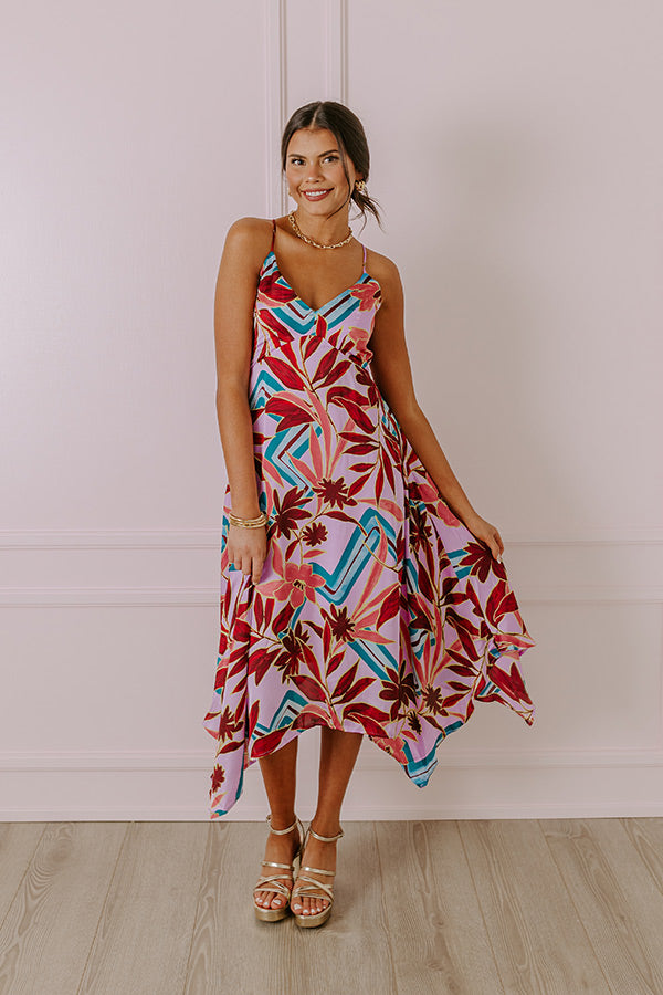 Ultimate Tropical Elegance Midi Dress