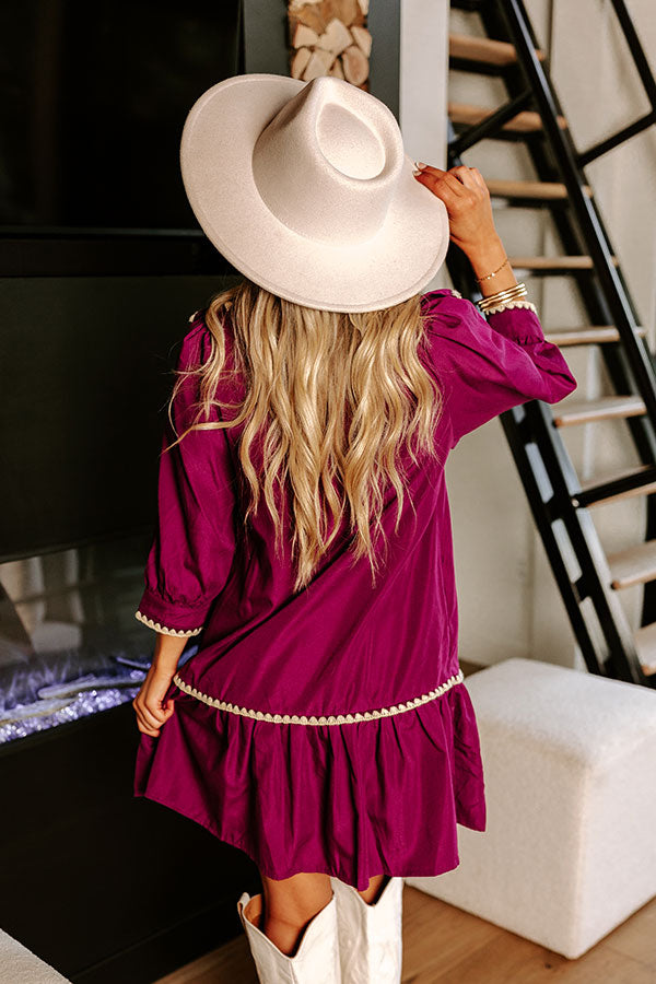 Premium Royal Plum Ruffle Mini Dress - Chic A La Mode