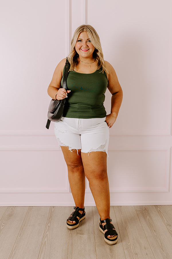 Premium Seamless Plus Size Tank - Hunter Green | Ultimate Comfort & Style