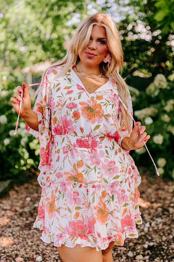 Ultimate Ivory Curves Floral Chiffon Dress