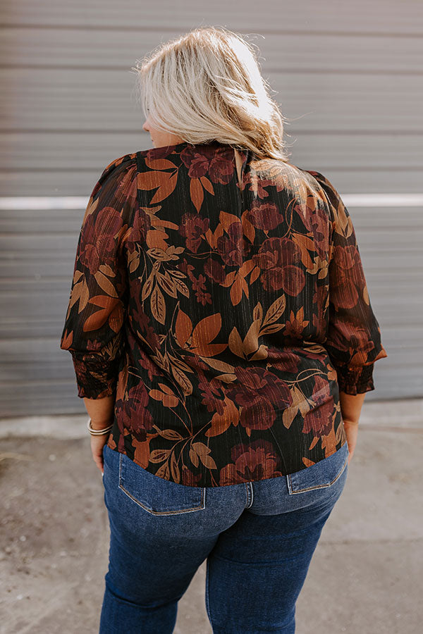 Premium Autumn Encounters Floral Elegance Top