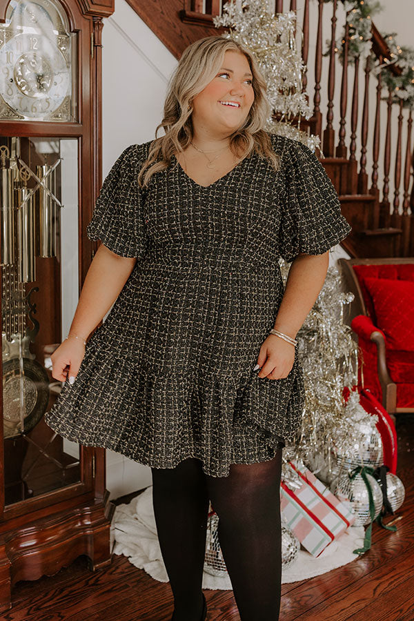 Ultimate Fall Tweed Mini Dress for Curves - Premium Elegance