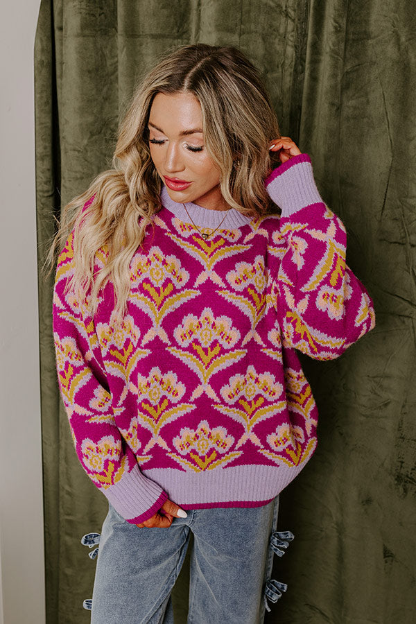 Premium Cozy Knit Sweater - Purple Energy