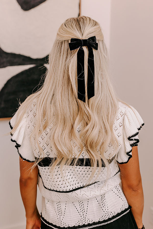 Premium Velvet Bow Hair Clip - Black | Ultimate Hair Accessory