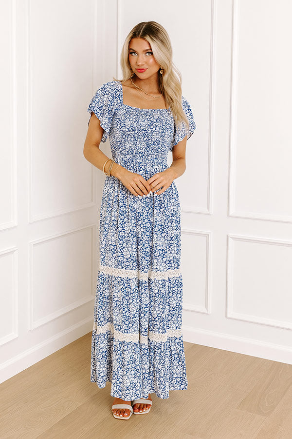 Premium Summer Elegance: Smocked Floral Maxi Dress