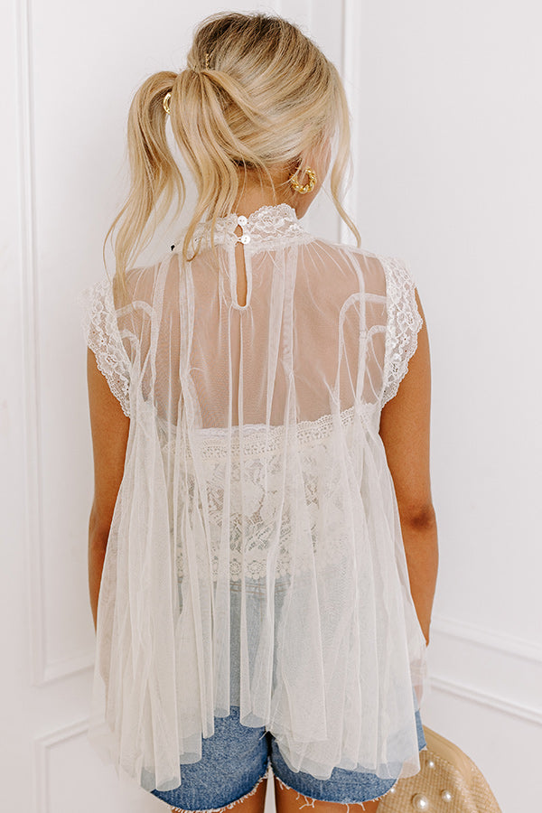 Premium London Calling Mesh Top Set - Floral Lace Elegance