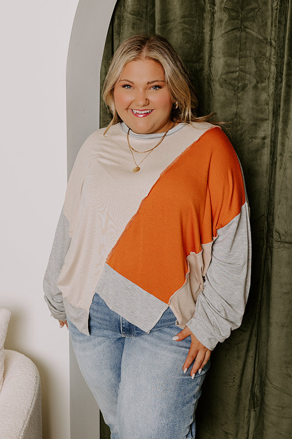 Ultimate Maple Morning Colorblock Sweatshirt for Curves