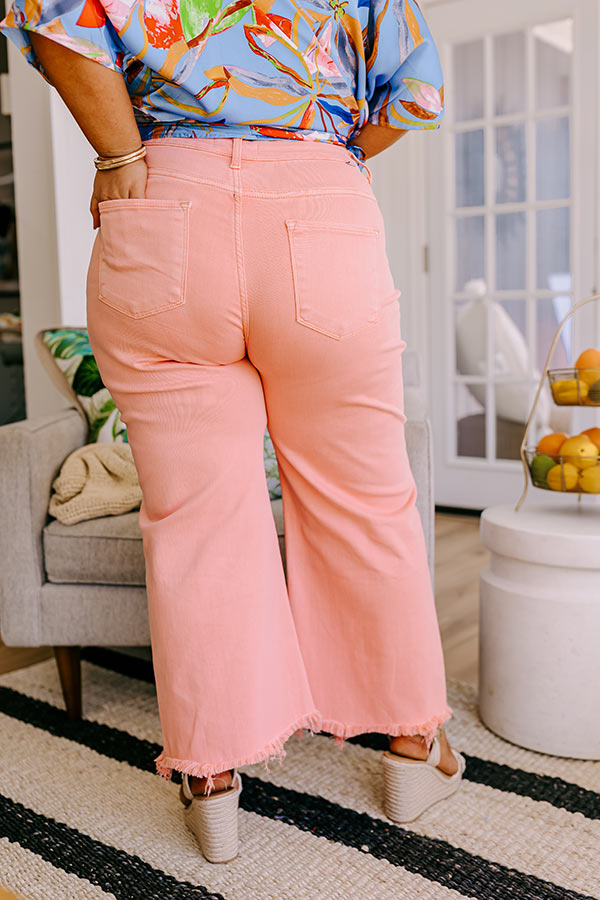 Premium Risen Iris Midrise Wide Leg Jean - Pink Curves Collection