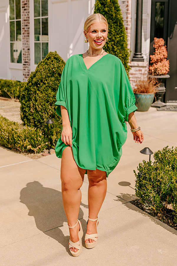 Ultimate Kelly Green Curve-Hugging Shift Dress