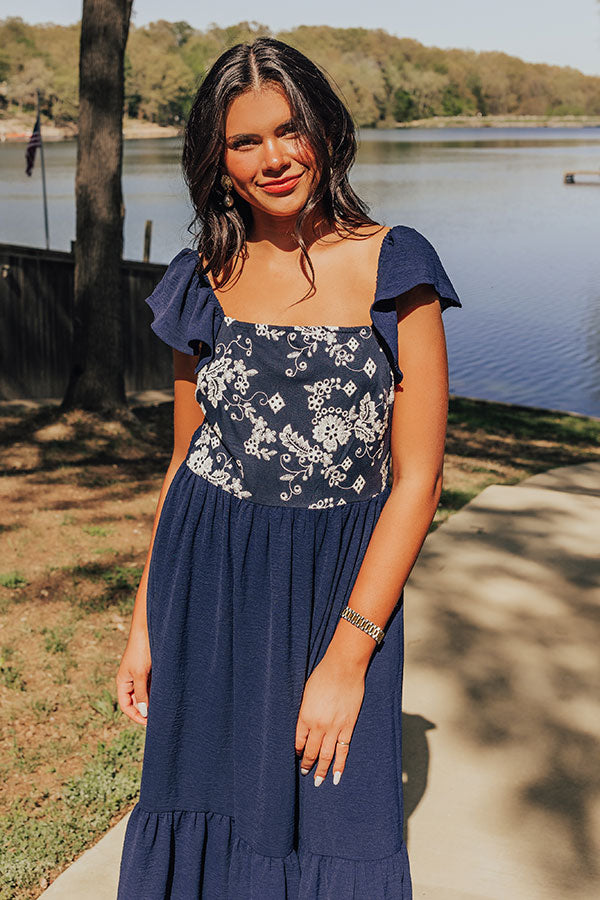 Premium Embroidered Maxi Dress - Perfect for Park Picnics