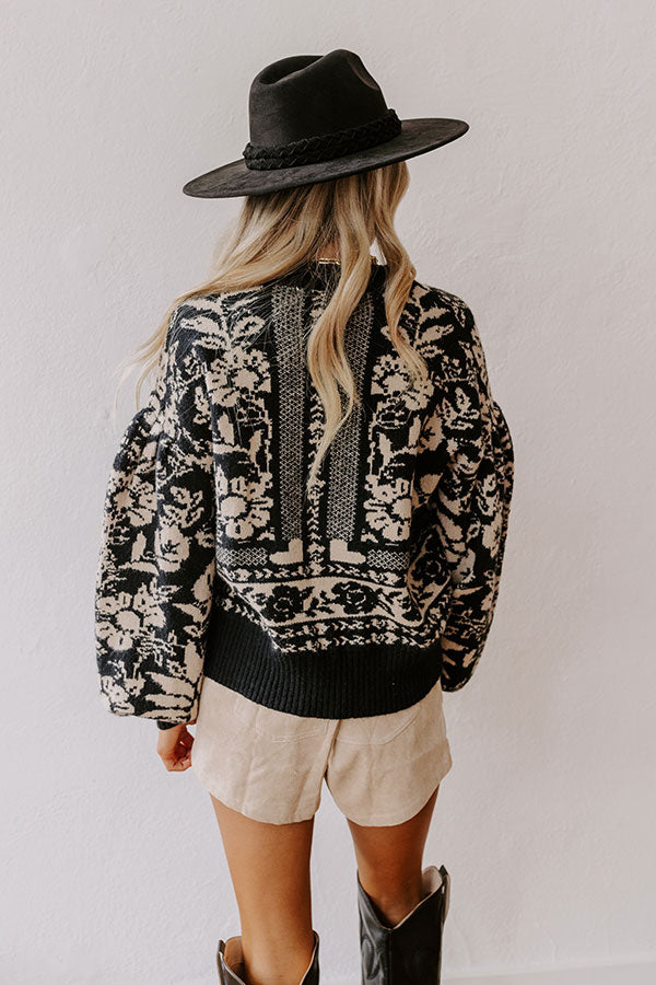 Premium Floral Knit Sweater: Ultimate Chic Statement