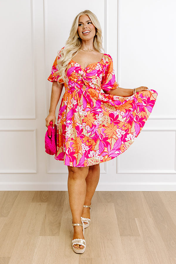 Ultimate Vibrant Voyage Floral Mini Dress – Curves Edition