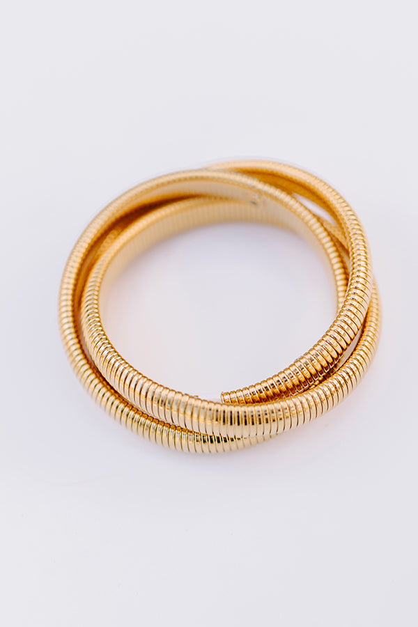 Premium Gold Twisted Cobra Bangle Bracelets - Ultimate Style Upgrade