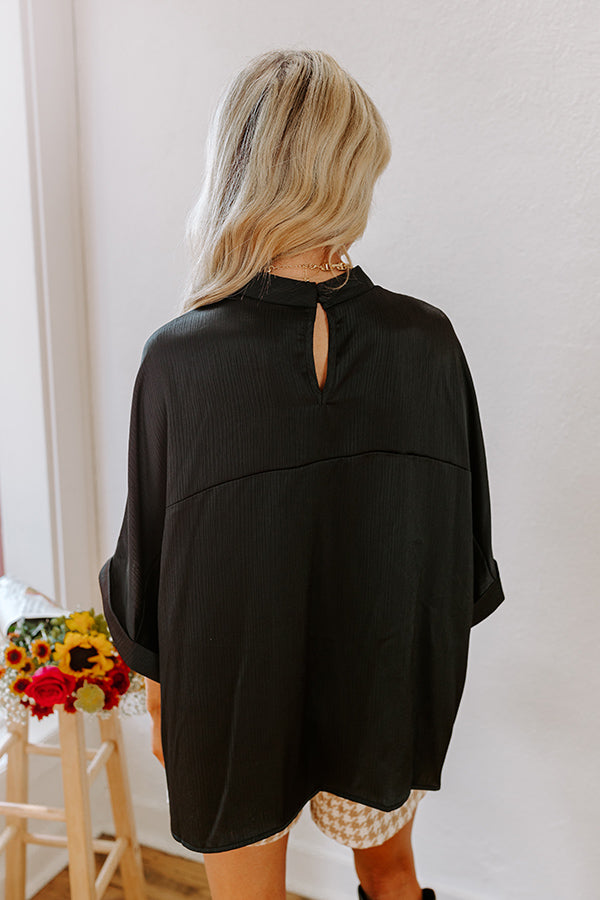 Premium City Lights Satin Top - Ultimate Chic Black