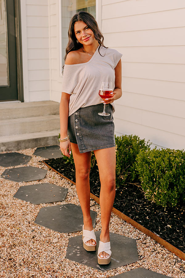 Premium Linen-Blend Shift Top | Warm Taupe | Ultimate Summer Essential