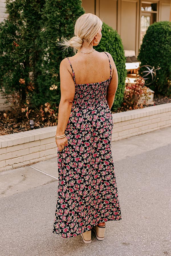 Ultimate Summer Floral Maxi Dress - Black Curves