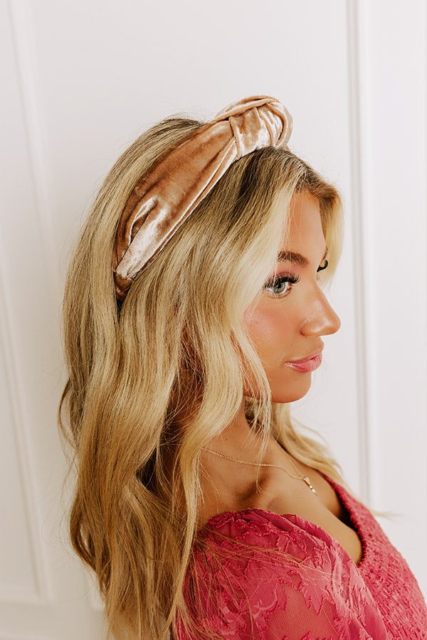 Premium Velvet Headband - Champagne Luxe Collection