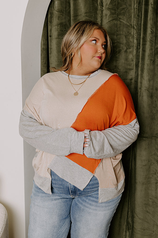 Ultimate Maple Morning Colorblock Sweatshirt for Curves