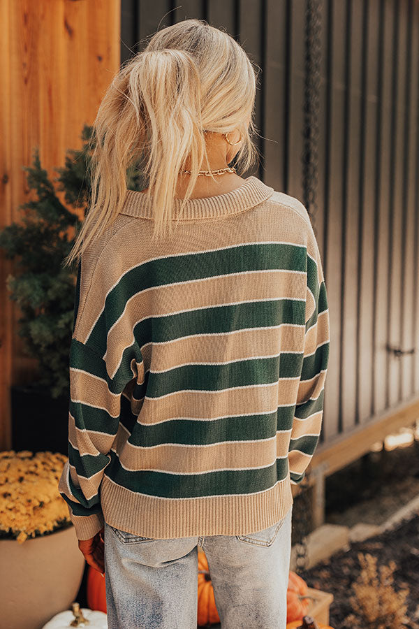 Premium Polo & Prosecco Knit Sweater - Hunter Green