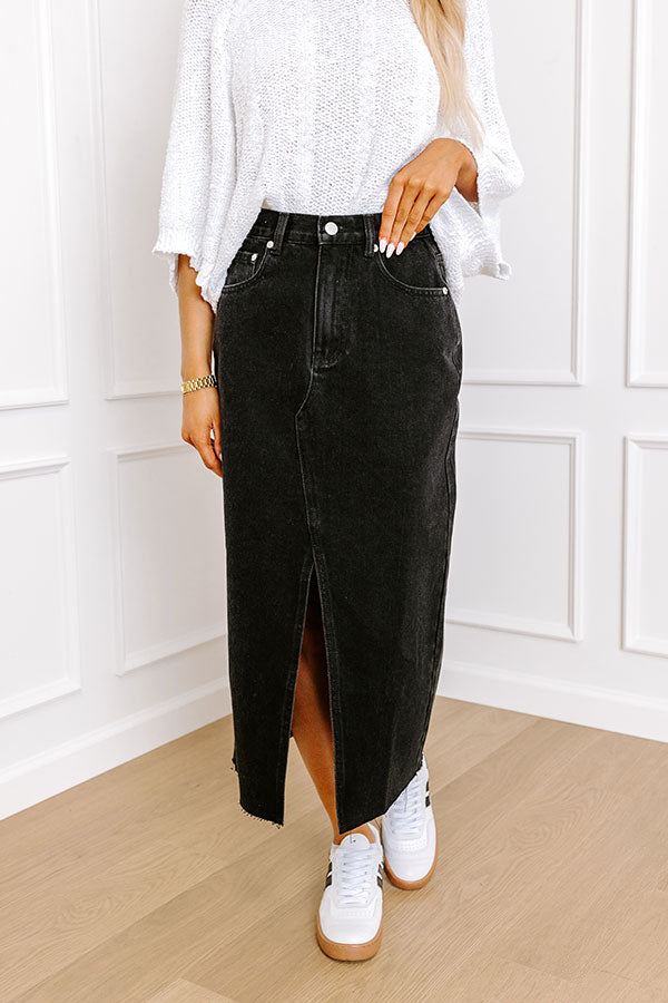 The Ultimate Krysia Denim Skirt - Premium Black Denim