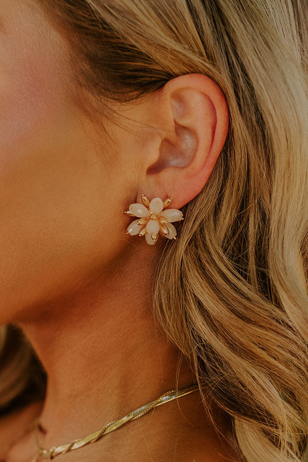 Premium Spotlight Darling Earrings in White - Ultimate Glamour