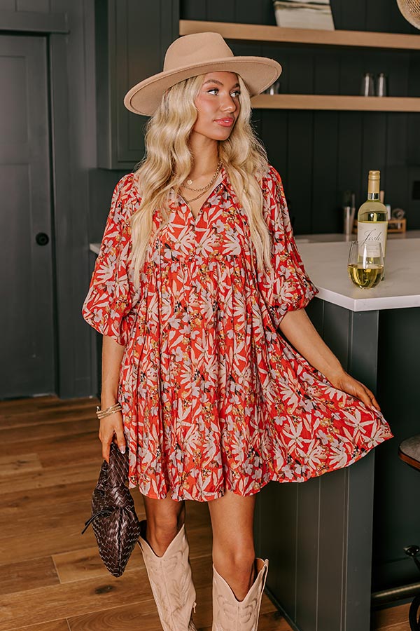 Ultimate Autumn Floral Mini Dress - Falling For You