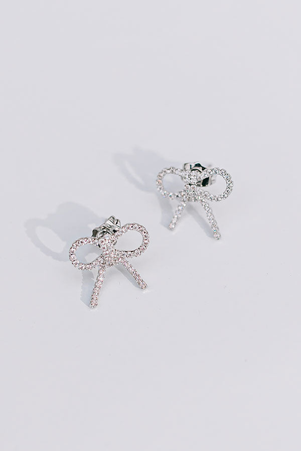 Premium Sparkling Bow Cubic Zirconia Earrings