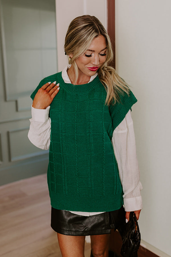 Premium Venice Vision Sweater Top - Hunter Green
