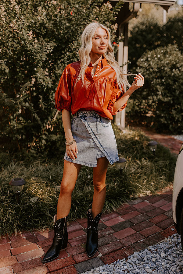 Premium Faux Leather Rust Top - Ultimate Style Upgrade