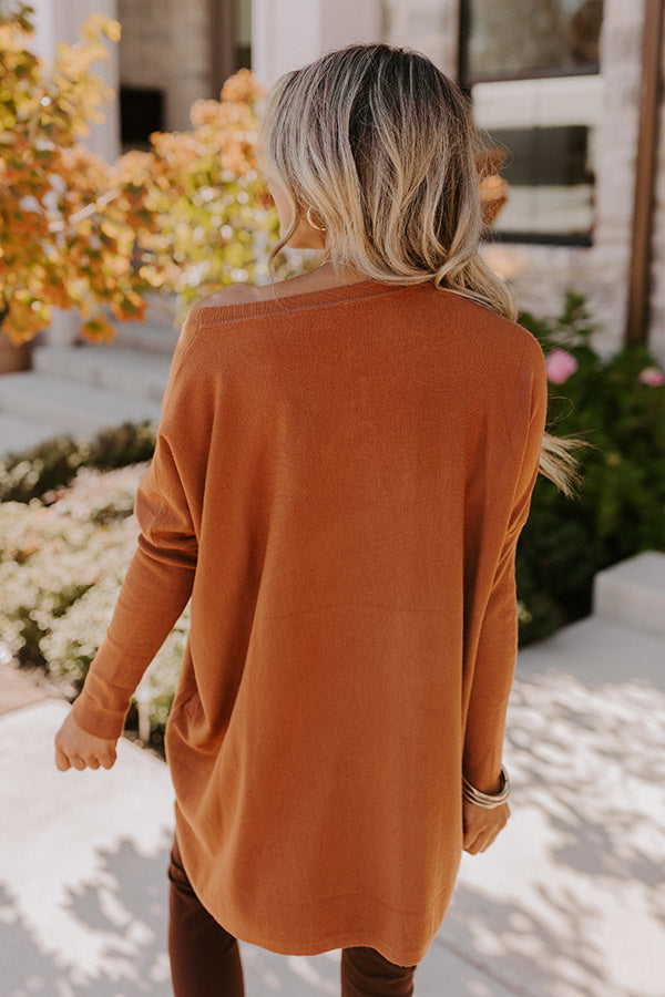 Ultimate Cozy Rust Sweater Top - Effortless Style