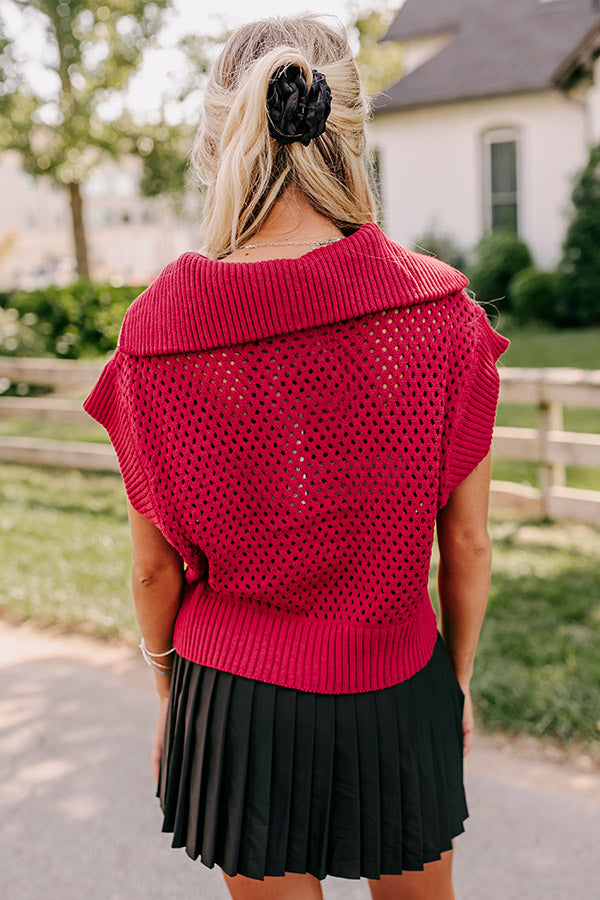 Premium Cozy Lifestyle Knit Top - Red