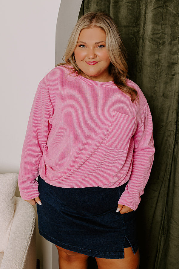 Ultimate Casual Ribbed Top - Pink Curves | Upgrade Your Everyday Style