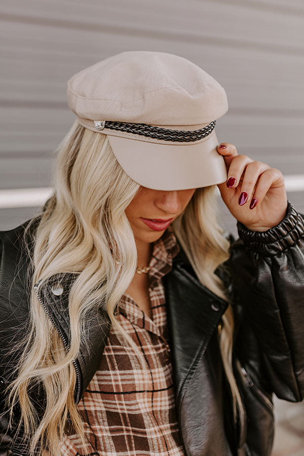 Premium NYC-Inspired Cabbie Hat in Warm Taupe