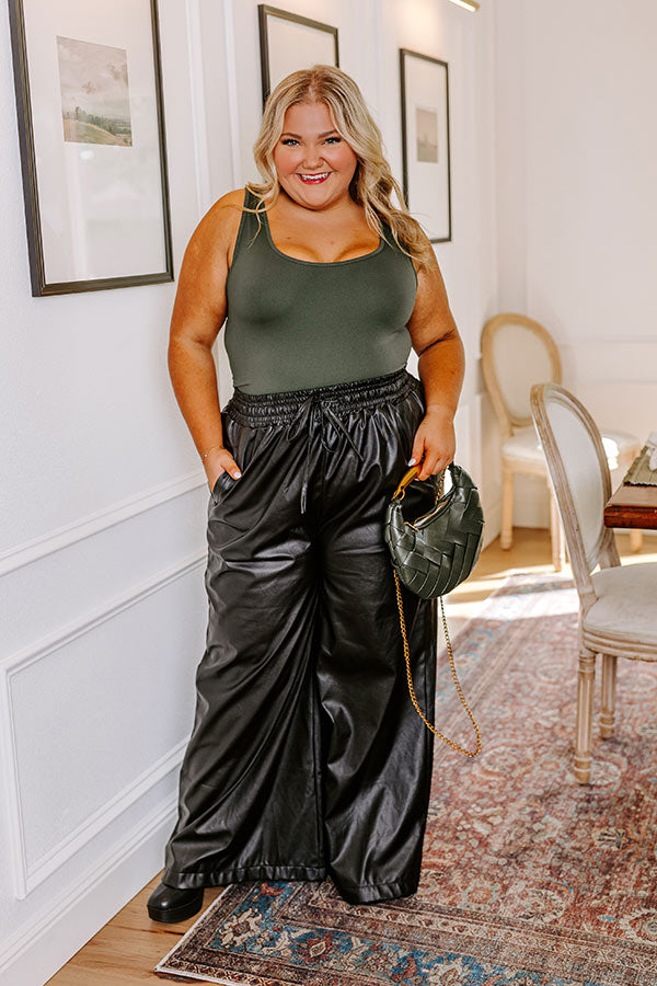 Premium Sawyer High-Waist Faux Leather Pants for Curves