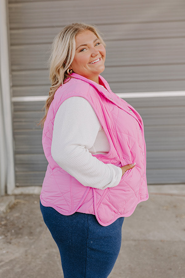Premium Aspen Quilted Vest with Scalloped Hem