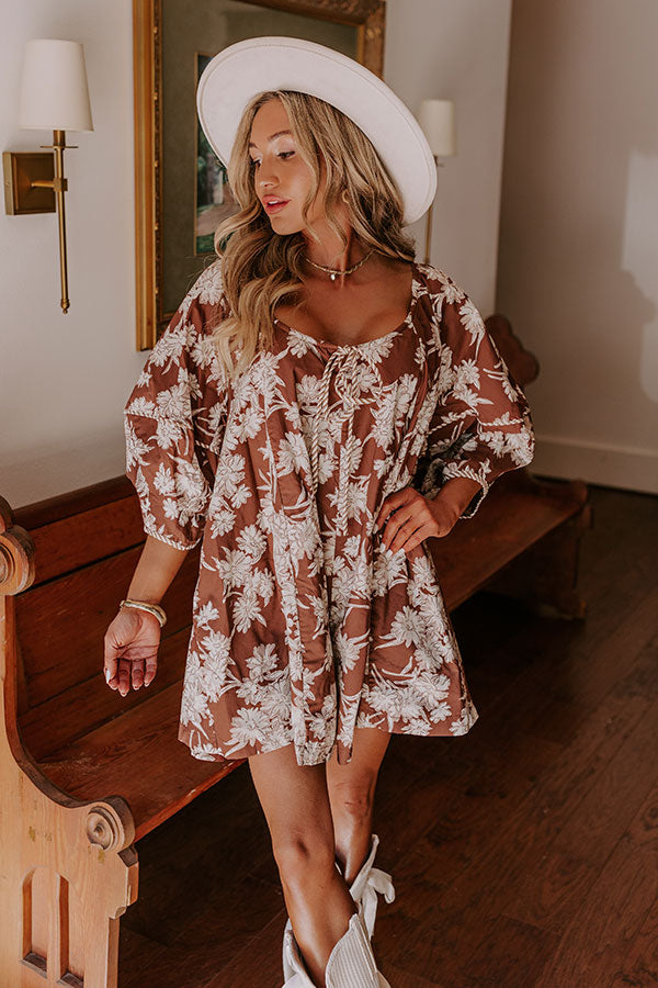 Premium Floral Romper - Chocolate Bliss