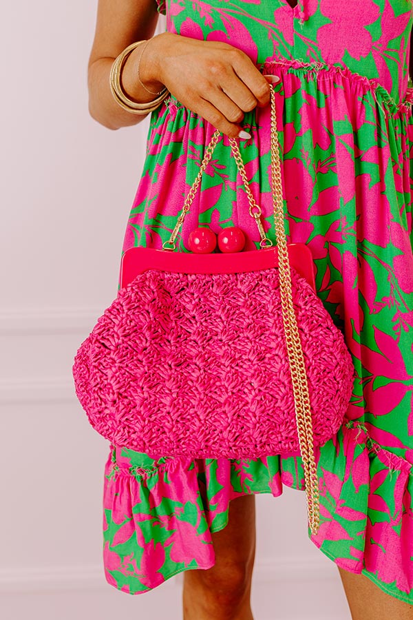 Premium Coastal Canvas Crossbody Bag - Hot Pink