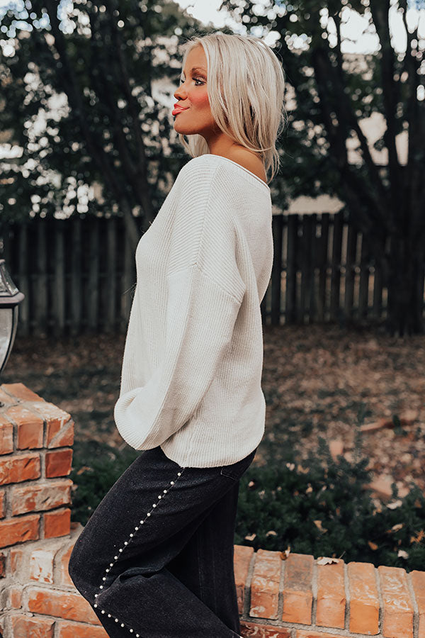 Ultimate Cozy Cappuccino Sweater Top in Ivory