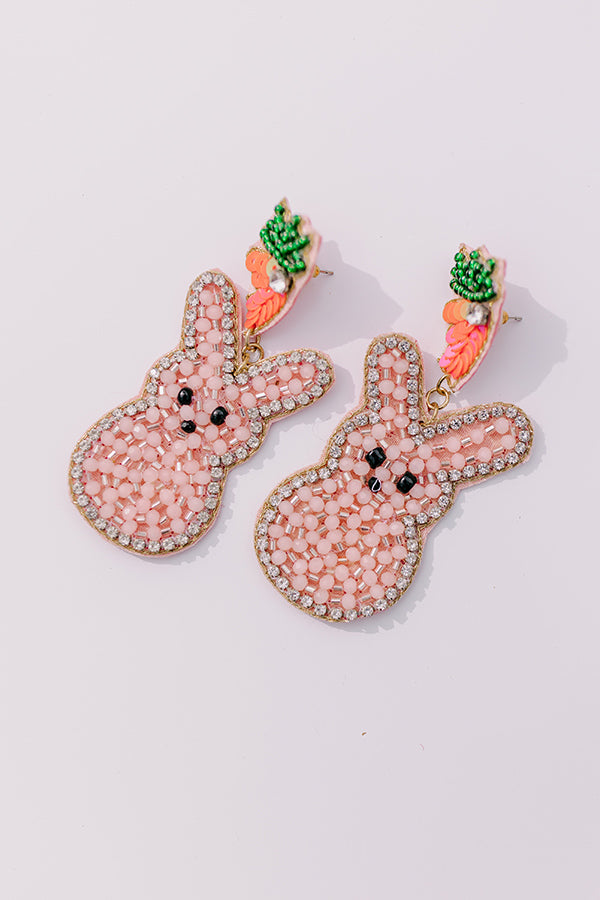 Premium Pink Beaded Bunny Earrings - Ultimate Spring Style