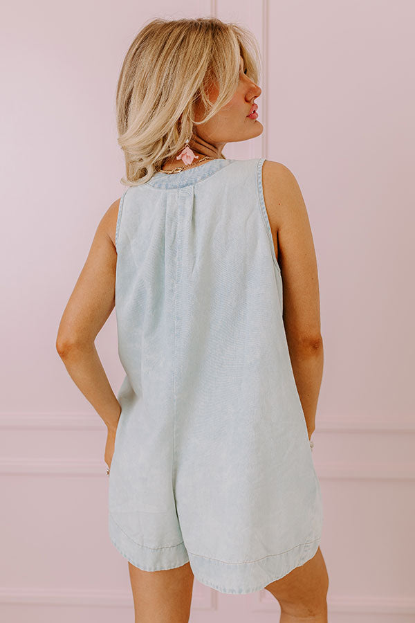 Premium Urban Chic Denim Romper - Light Wash | Ultimate Style & Comfort