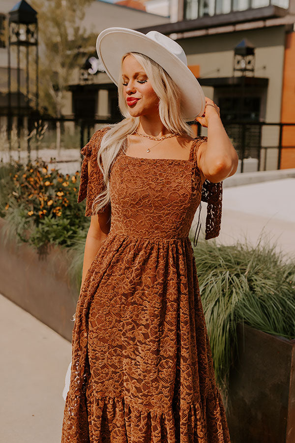 Premium Fall Festival Lace Midi Dress