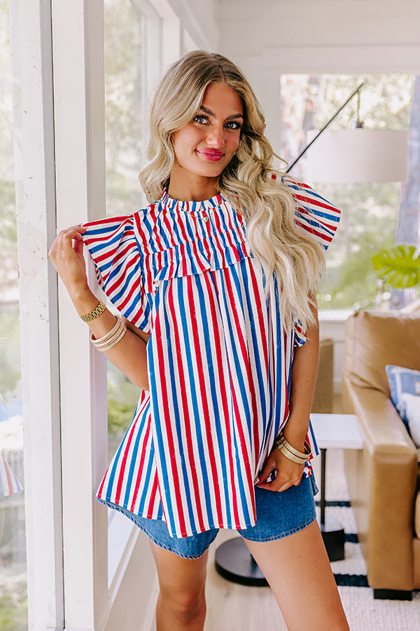 Premium Smiles & Stripes Summer Shift Top