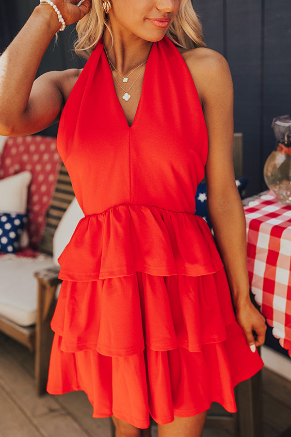 Ultimate Romantic Red Ruffle Mini Dress for Love Notes